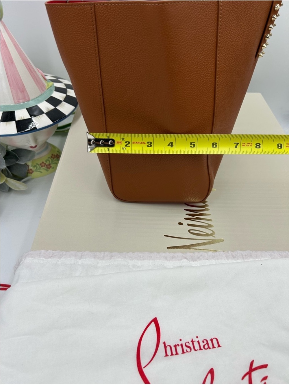 Christian Louboutin Cabata Brown Leather Tote with Red Interior - Picture 15 of 16